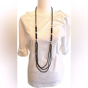 Cool Magnetic Necklace w/Various Changeable Styles Black/Silver w/Crystals, Rare